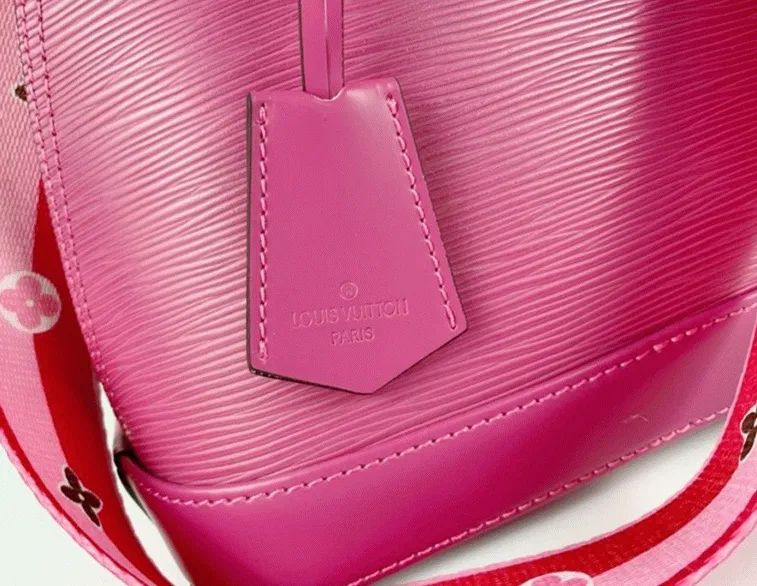Louis Vuitton Epi Leather Alma BB Handbag In Pondichery Pink With Jacquard Strap — image 2