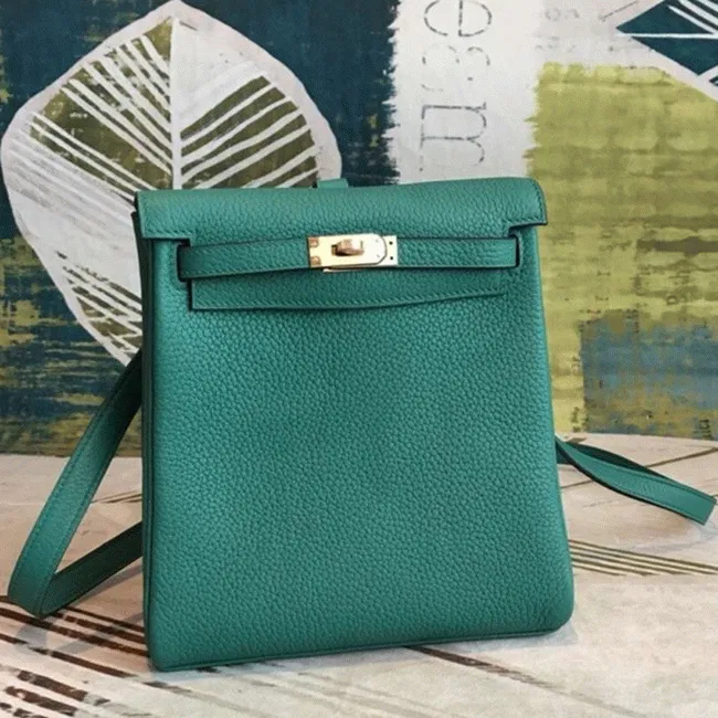 Malachite Clemence Hermes Kelly Ado PM Backpack