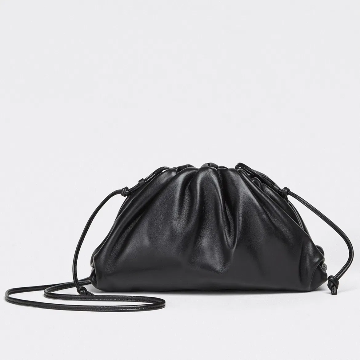 Knockoff Bottega Veneta Mini Pouch with Strap Black