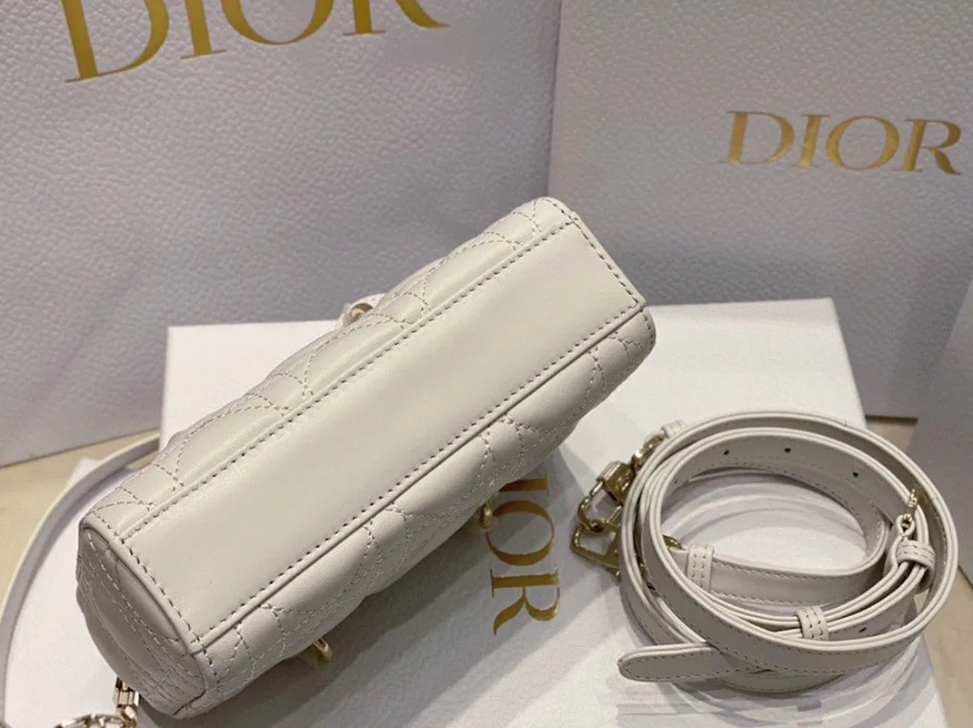 Dior Lady D-Joy Micro Bag Knockoff in White Cannage Lambskin — image 10