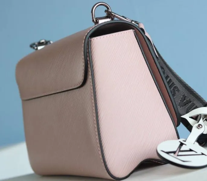 Louis Vuitton Epi Leather Twist MM Bag In Rose Ballerine Pink With Jacquard Strap — image 5