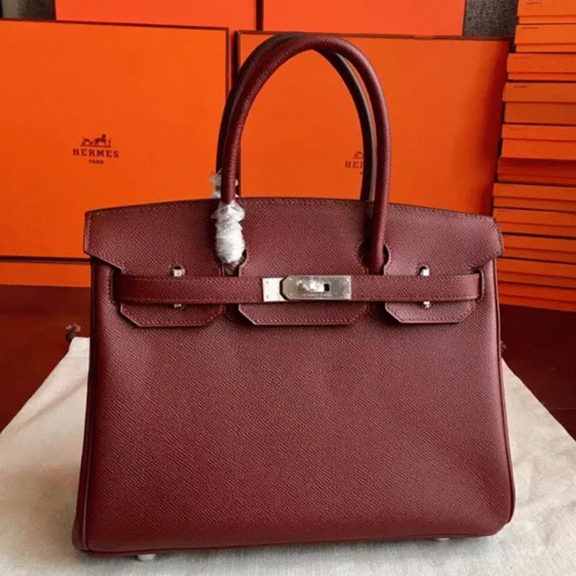 Bordeaux Hermes Birkin 35cm Designer-Inspired Bag