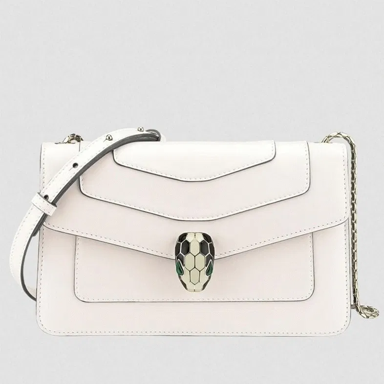 Bvlgari Serpenti Forever Small Cross-body Bag White Calfskin