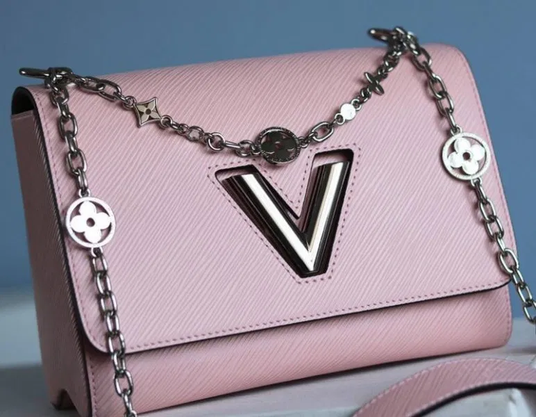 Louis Vuitton Epi Leather Twist MM With Flowers Jewels Chain Bag In Rose Bellerine Pink — image 2