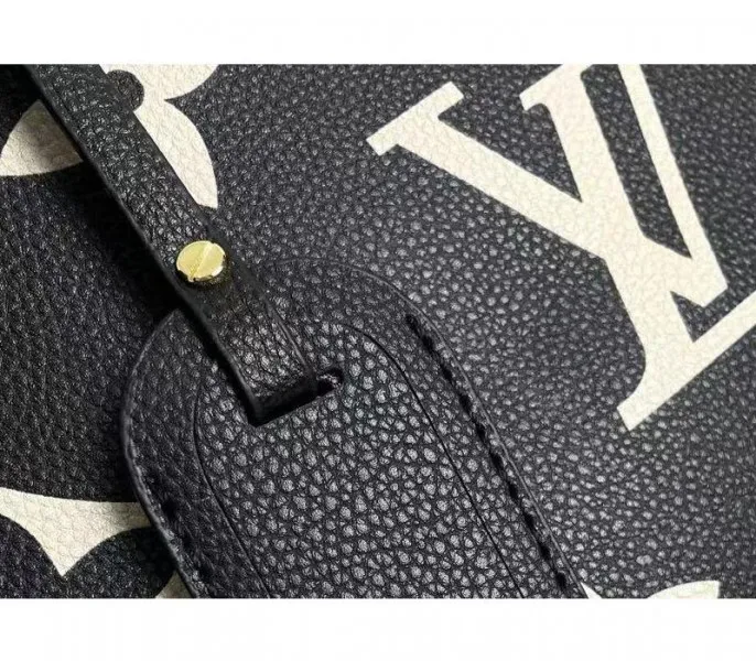 Louis Vuitton Bicolor Monogram Empreinte Leather Petit Palais Handbag In Black And Beige — image 8