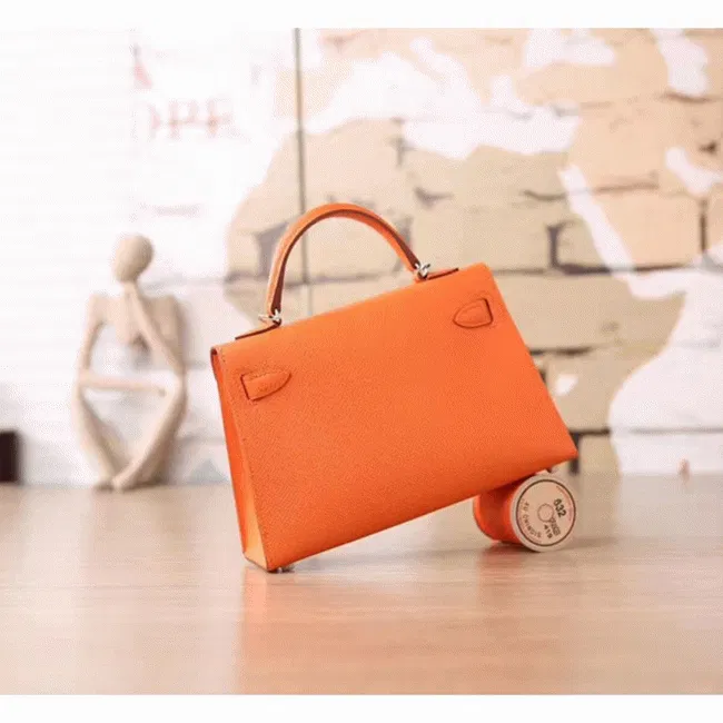 Orange Epsom Luxury Hermes Kelly Mini II 20cm Handbag — image 2