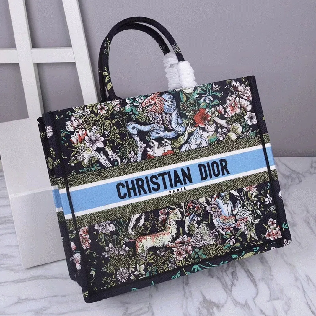 Dior Large Book Tote Bag in Blue D-Constellation Embroidery — image 8
