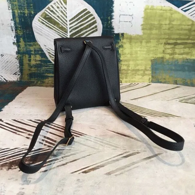 Black Clemence Knockoff Hermes Kelly Ado PM Everyday Backpack — image 5