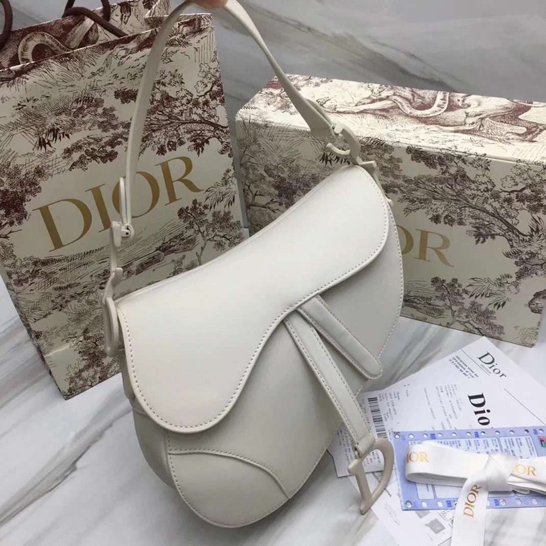 Dior Saddle Bag in White Ultramatte Calfskin — image 2