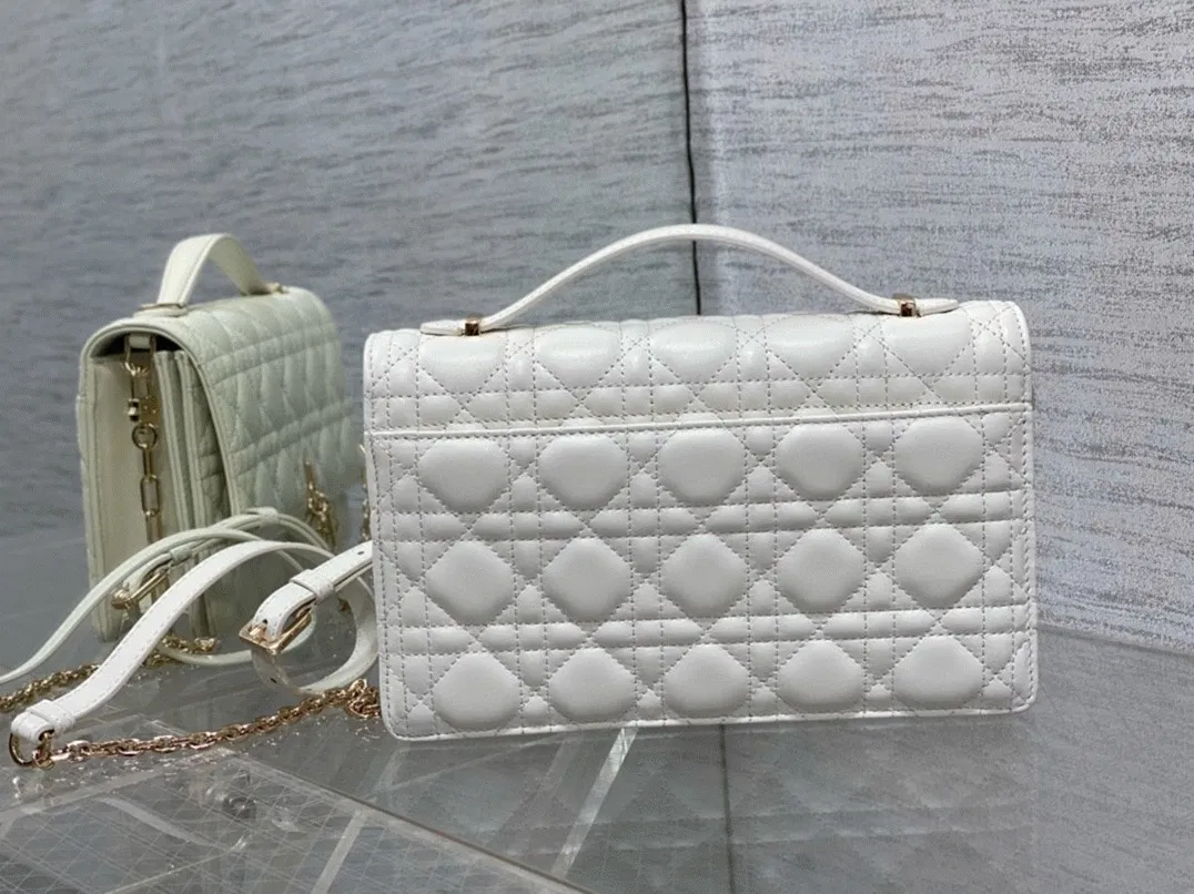 Dior Miss Dior Top Handle Bag in White Cannage Lambskin — image 4