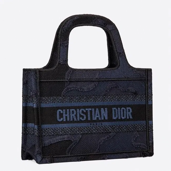 Dior Mini Book Tote Bag in Blue Camouflage