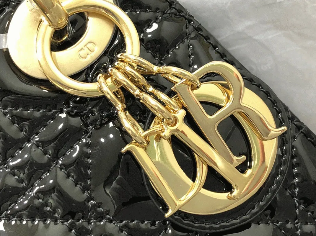 Dior Lady Dior Mini Chain Bag with Chain in Black — image 5