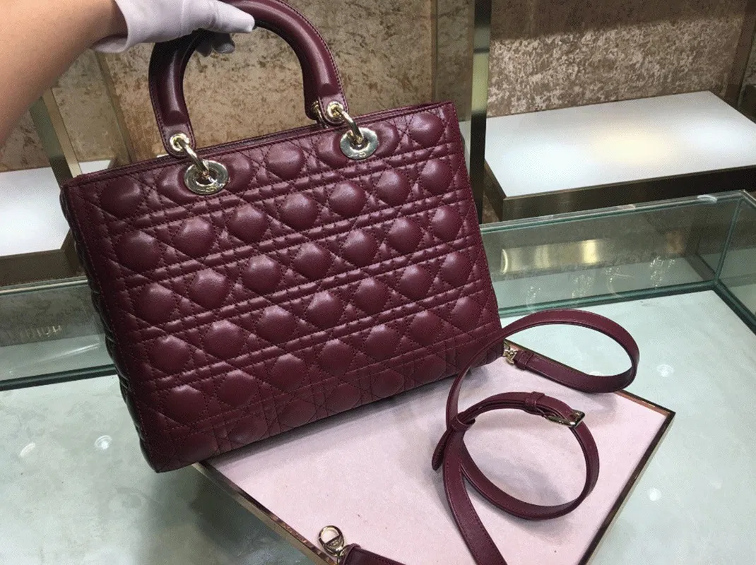 Dior Lady Dior Large Bag in Bordeaux — image 2