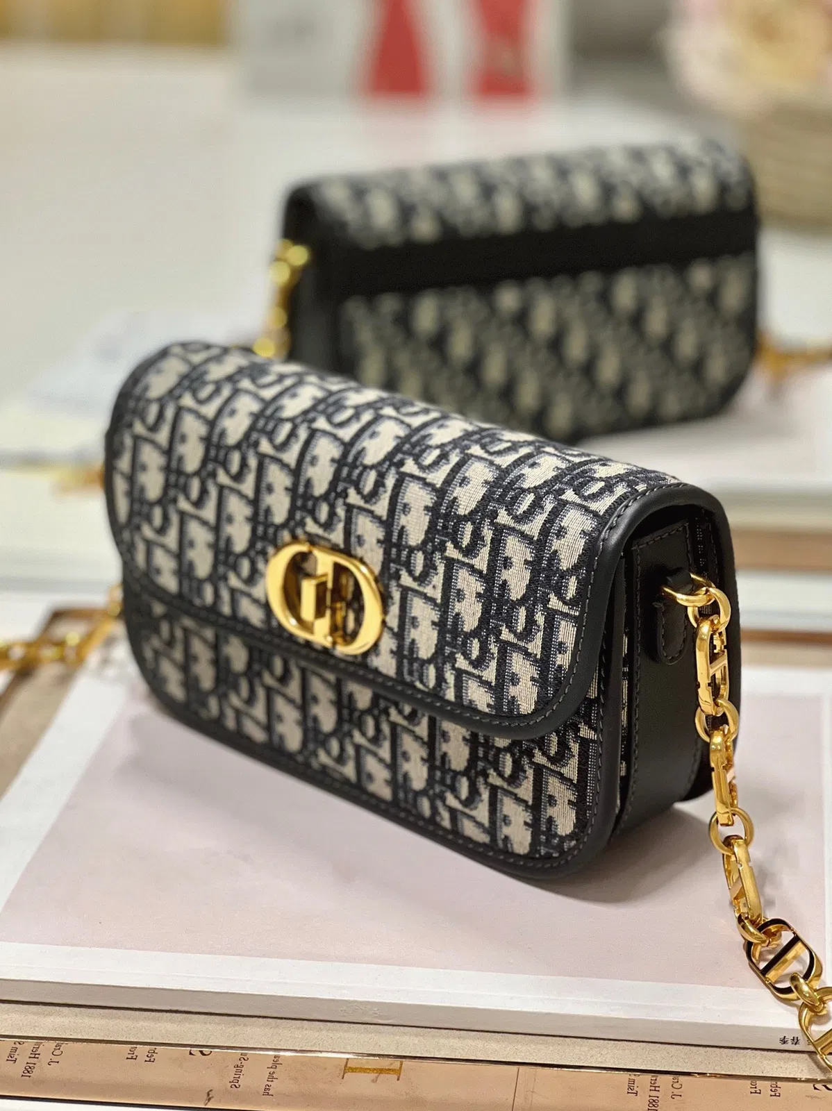 Dior 30 Montaigne Avenue Bag in Blue Dior Oblique Jacquard — image 8