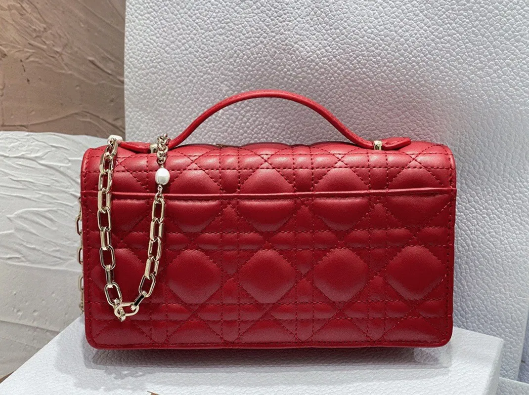 Dior Miss Dior Mini Bag Knockoff in Red Cannage Lambskin — image 3