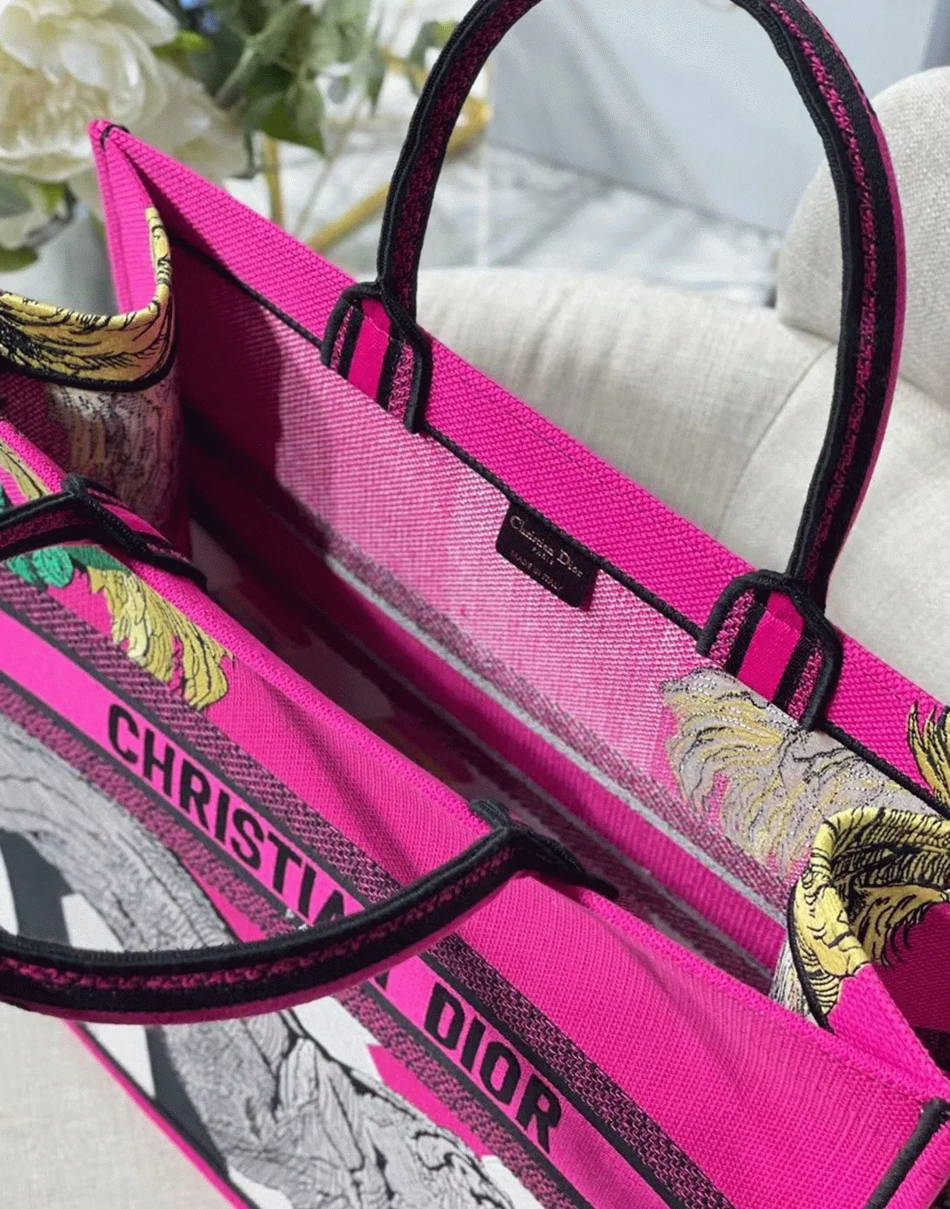 Dior Large Book Tote Bag Imitation in Toile de Jouy Zoom Pop Embroidery — image 6