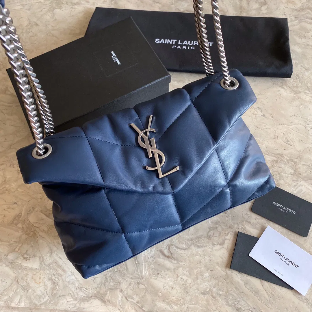 PUFFER MEDIUM BAG IN QUILTED LAMBSKIN