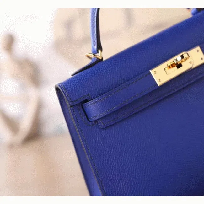 Electric Blue Epsom Hermes Kelly 20cm Statement Bag — image 3