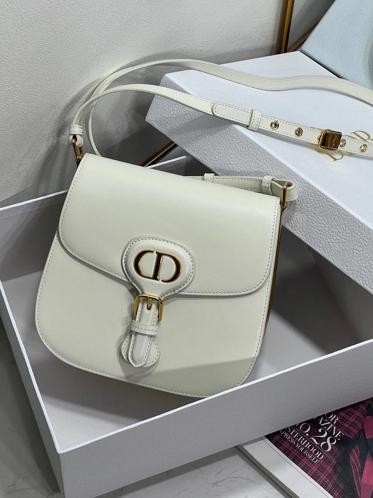 Dior Bobby Frame Bag in White
