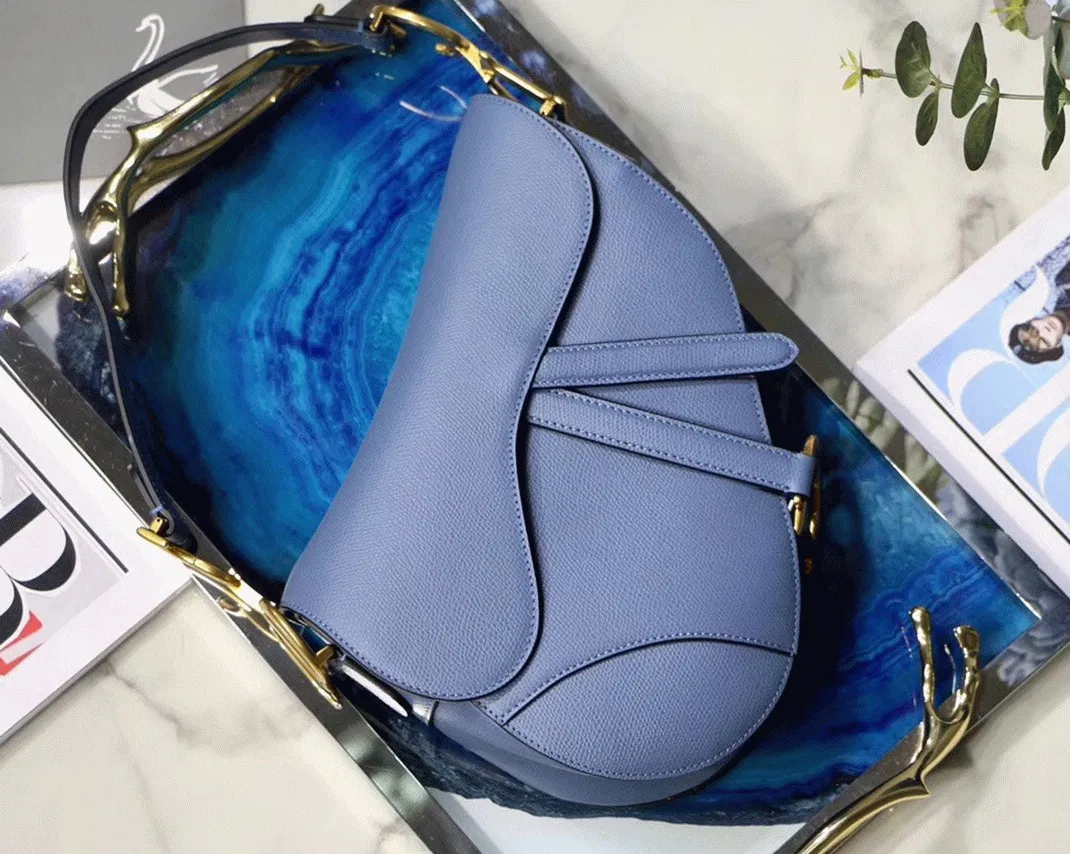 Dior Saddle Bag Knockoff in Denim Blue Grained Calfskin — image 4