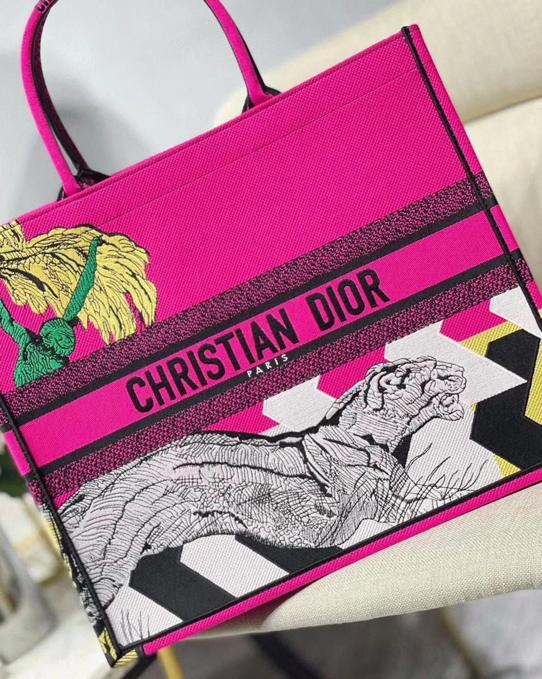 Dior Large Book Tote Bag Imitation in Toile de Jouy Zoom Pop Embroidery — image 3
