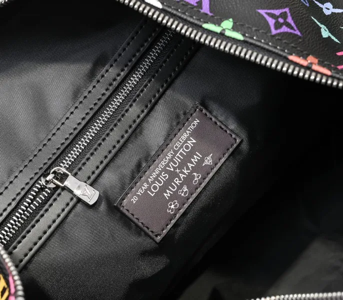LV X TM Multicolored Keepall Bandouliere 50 In Black — image 3