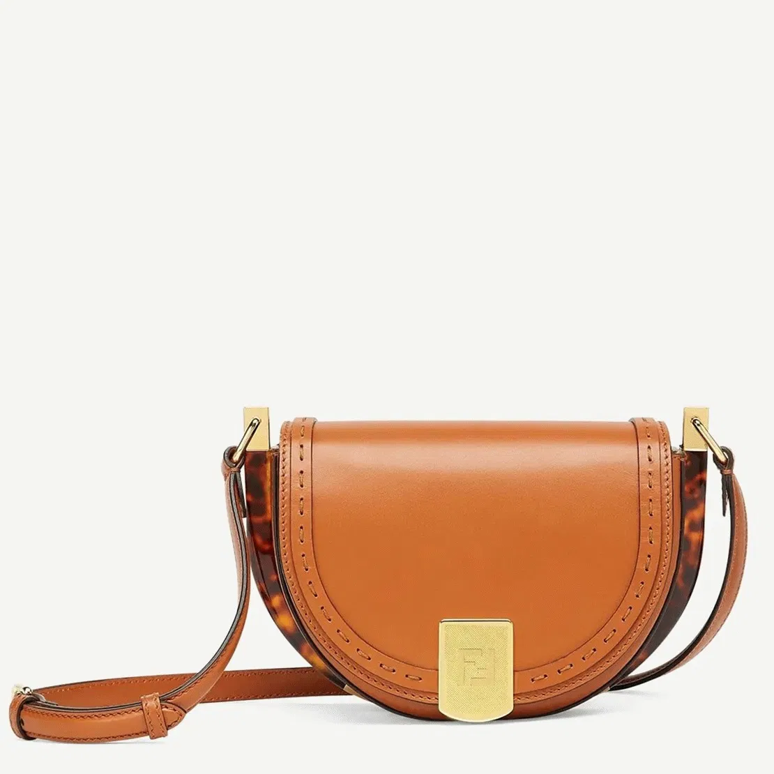 Top Quality Fendi Moonlight Saddle Bag In Brown Calfskin