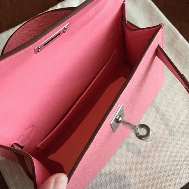 Rose Confetti Epsom Budget Knockoff Hermes Kelly 20cm Purse — image 2