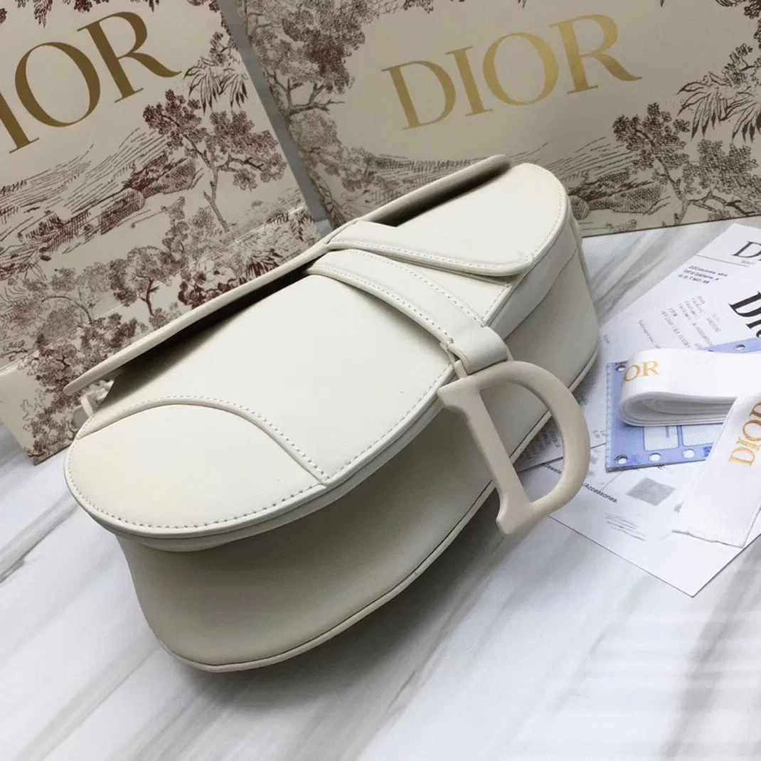 Dior Saddle Bag in White Ultramatte Calfskin — image 4