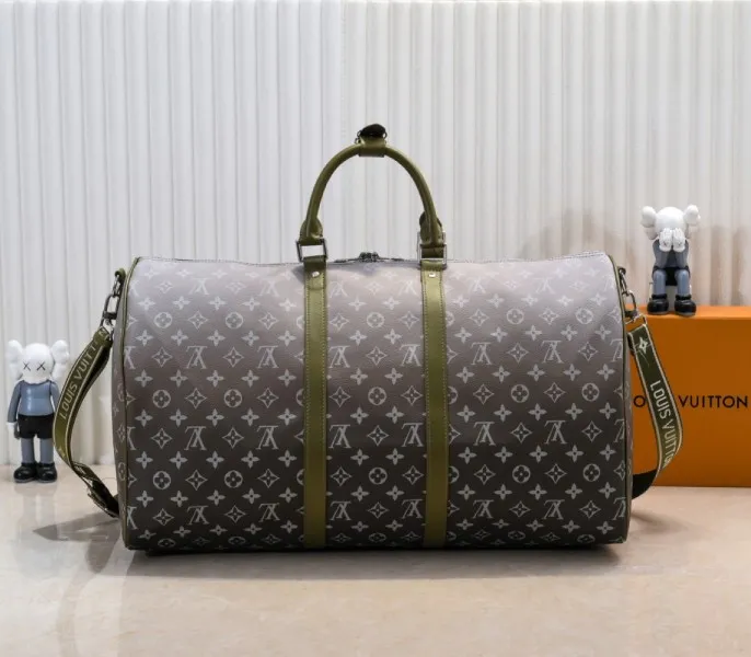 LV Monogram Gradient Canvas Keepall Bandouliere 55 In Khaki Green — image 3