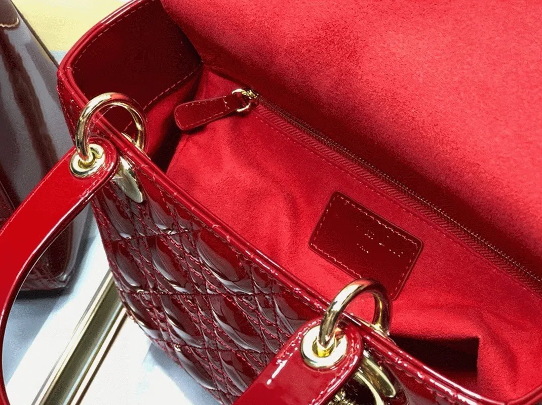 Dior Lady Dior Medium Bag in Red — image 10