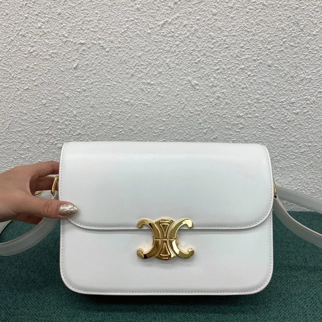 Top Quality Celine Triomphe Medium Bag In White — image 12