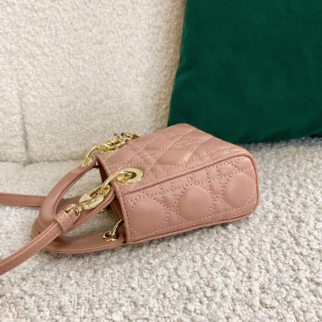 Dior Lady Dior Micro Bag in Poudre Cannage Lambskin — image 10
