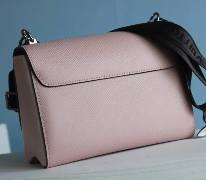 Louis Vuitton Epi Leather Twist MM Bag In Rose Ballerine Pink With Jacquard Strap — image 4