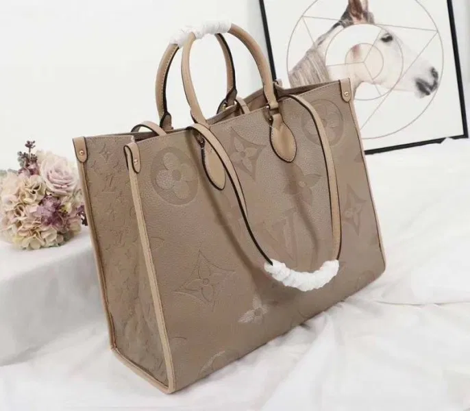 Louis Vuitton Monogram Empreinte Giant Onthego GM Tote In Beige — image 2