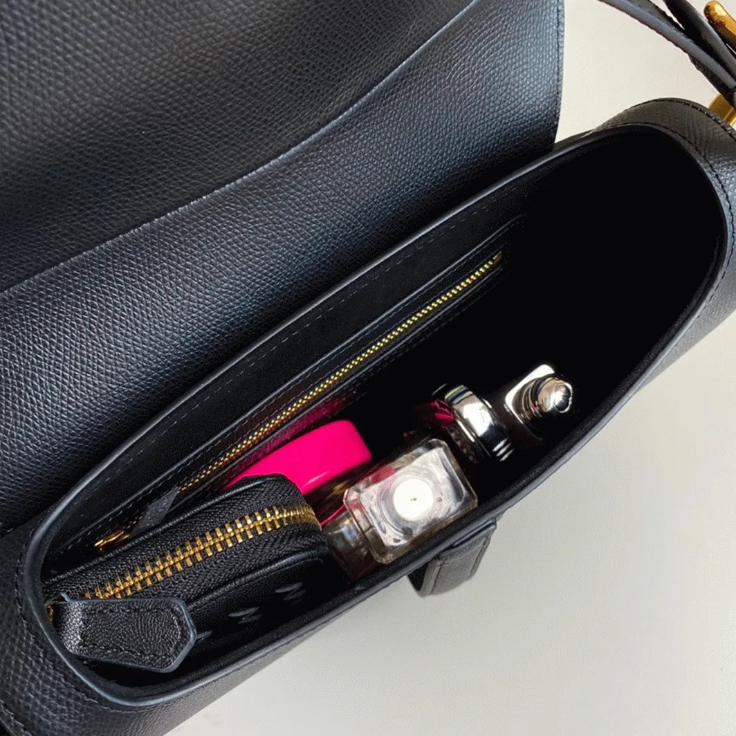 Dior Saddle Bag with Strap in Black Grained Calfskin — image 5