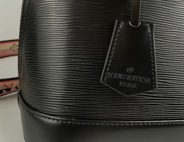 Louis Vuitton Epi Leather Alma PM Jacquard Strap Handbag In Black — image 8