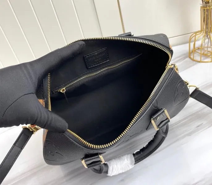 Louis Vuitton Monogram Empreinte Wild At Heart Speedy 25 Bandouliere Handbag In Black — image 5