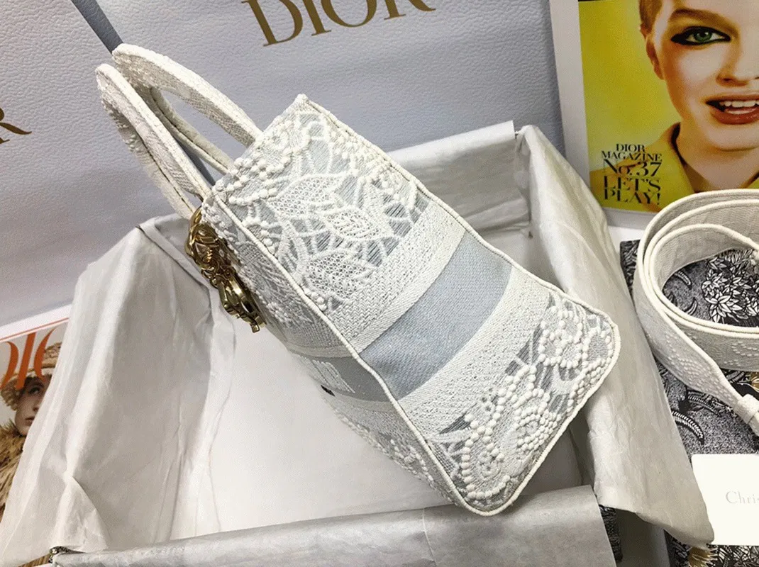 Dior Lady D-Lite Medium Bag in Embroidery with Macrame Effect — image 4