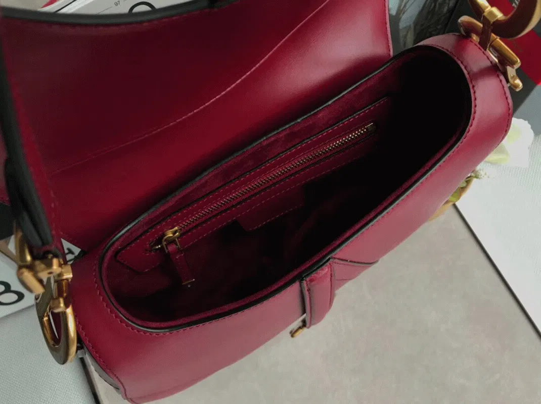 Dior Saddle Bag in Red Smooth Calfskin — image 3
