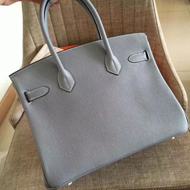 Blue Lin Hermes Birkin 30cm Premium Counterfeit Bag — image 6