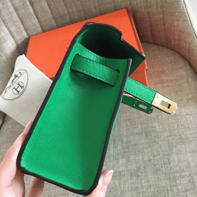 Bamboo Epsom Knockoff Hermes Kelly Pochette Nature-Tone Bag — image 8