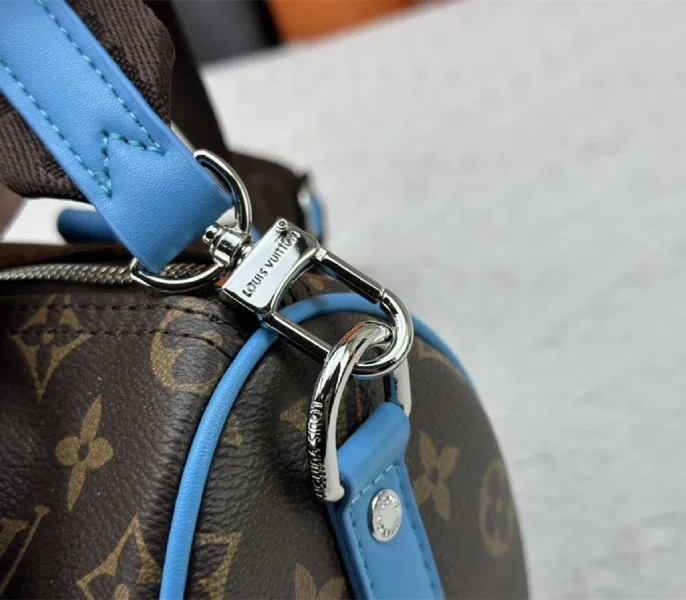 Louis Vuitton Monogram Macassar Canvas Keepall Bandouliere 25 In Gaston Blue — image 8