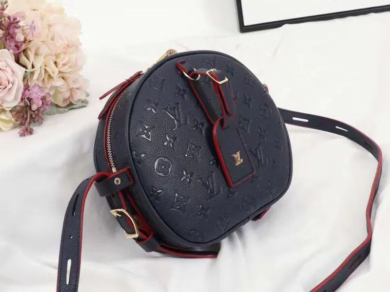 Louis Vuitton Monogram Empreinte Boite Chapeau Souple MM Bag In Navy Blue — image 2
