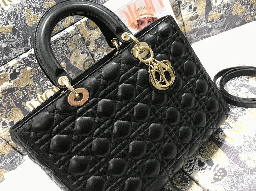 Dior Lady Dior Large Bag Knockoff in Black — image 5