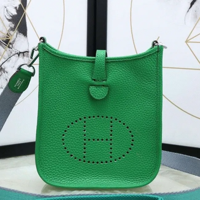 Bamboo Color Luxury Hermes Evelyne II TPM Compact Crossbody
