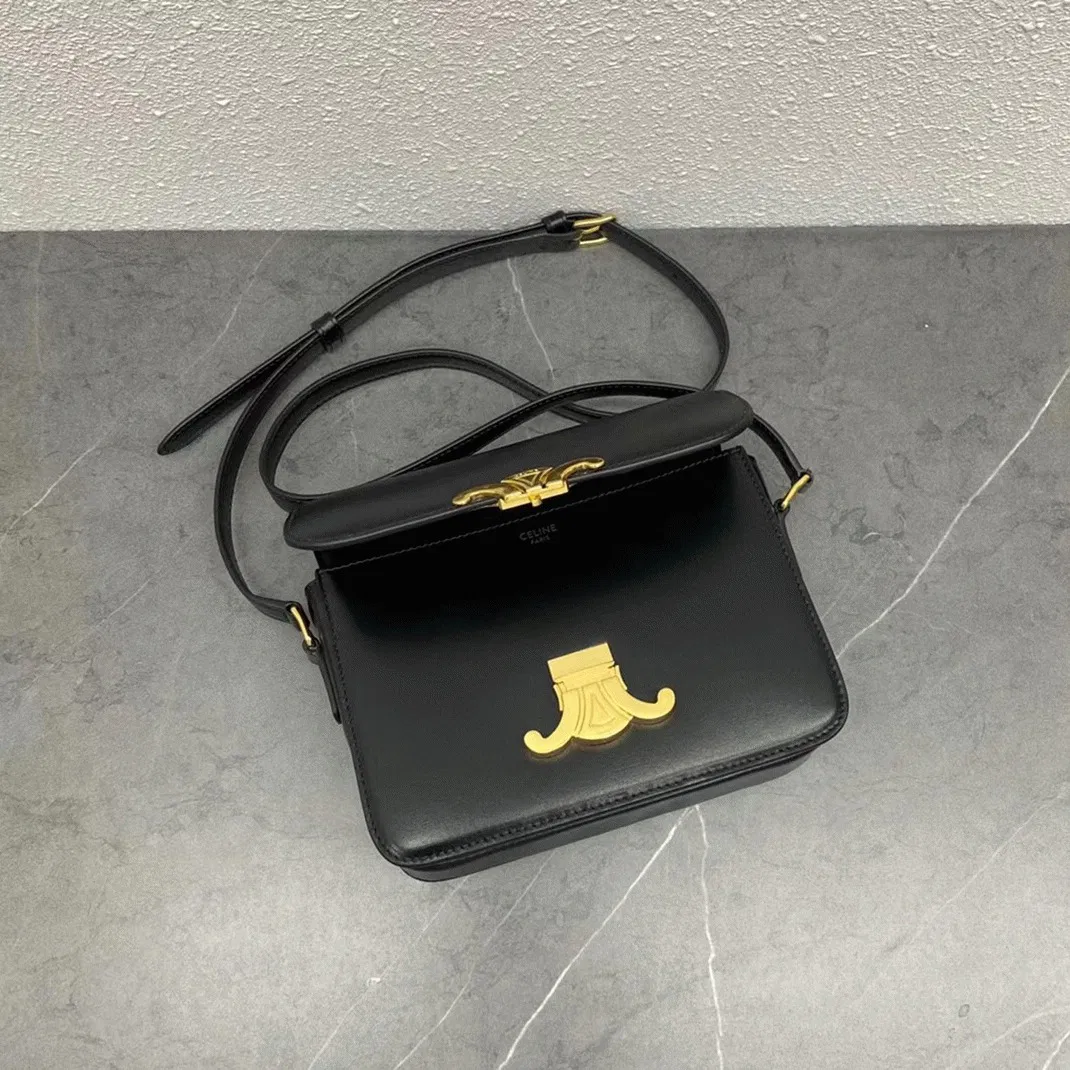 Top Quality Knockoff Celine Triomphe Teen Bag In Black — image 11