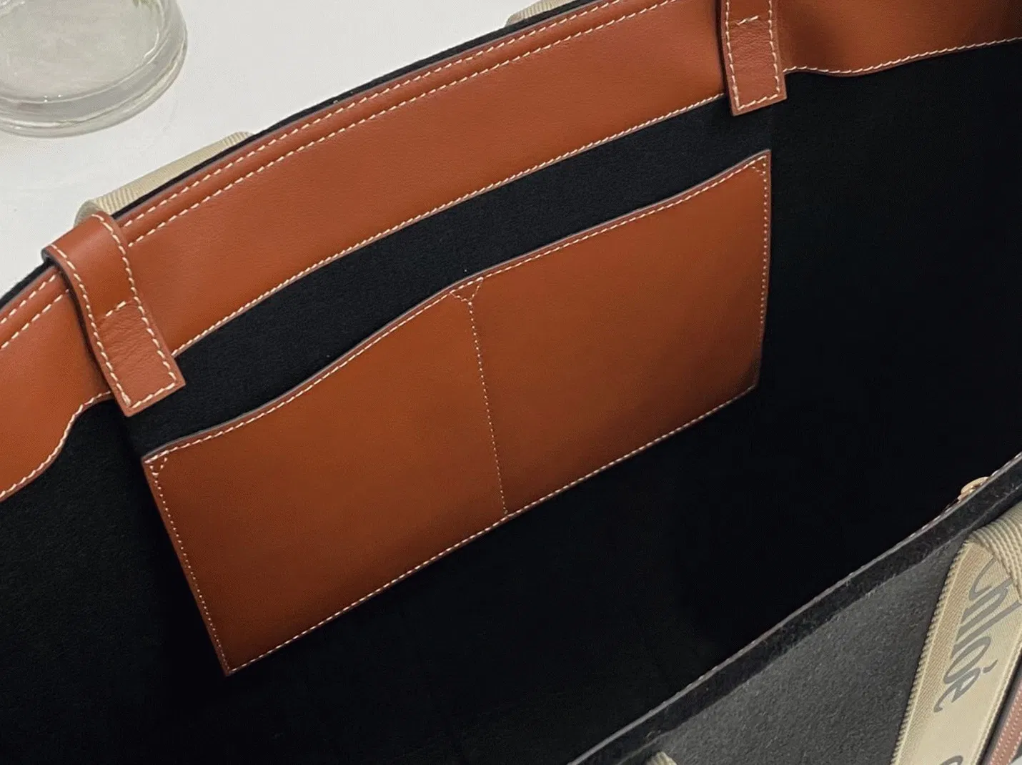 Top Quality Chloe Large Woody Tote Bag In Black Felt — image 7