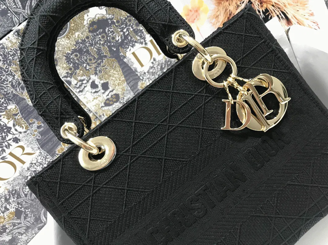 Dior Lady D-Lite Medium Bag in Black Cannage Embroidered Canvas — image 4