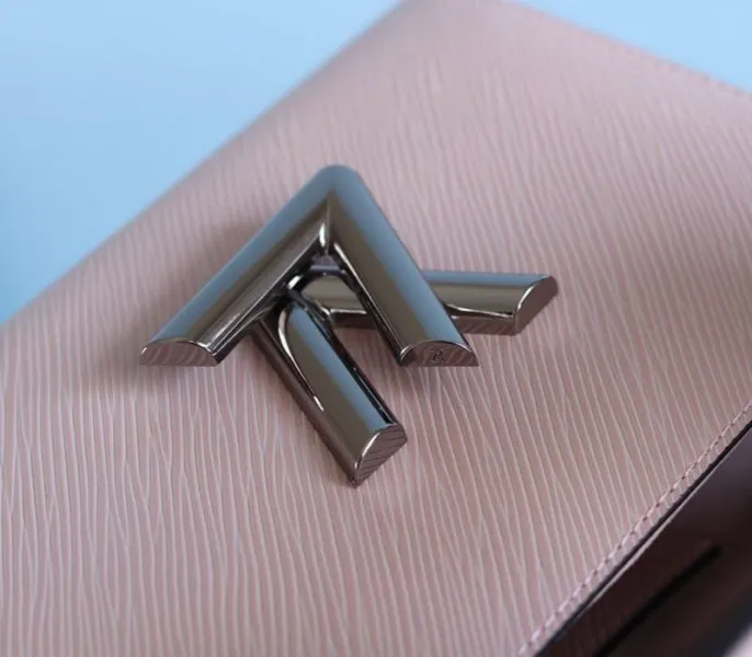 Louis Vuitton Epi Leather Twist MM Bag In Rose Ballerine Pink With Jacquard Strap — image 8